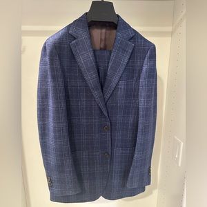 Suitsupply Wool-Cashmere Blend Mid Blue Havana Suit (size 48/38R) (Gently Used)